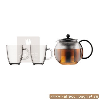 Bodum Set Assam + 2 st glasmugg