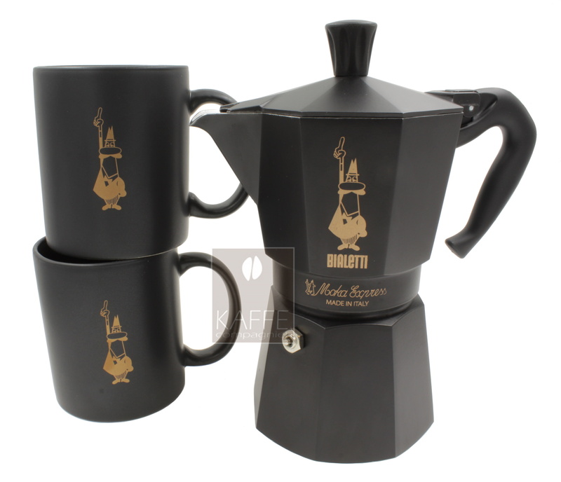 Bialetti Moka Express 6-kopps + 2 kaffemuggar