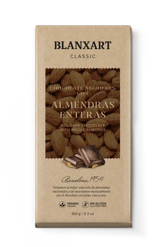 Mörk Choklad Ghana 60% med Mandel, 150g
