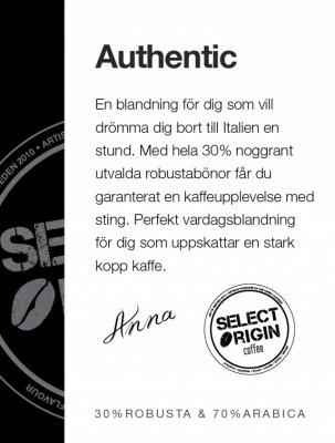 Select Origin, Authentic Espresso 500 gr
