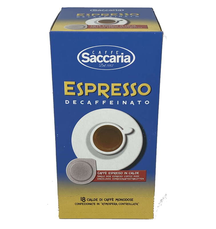 Saccaria Espresso Decaf Pods, 18 st