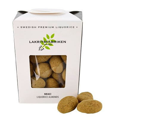 Lakritsmandlar med vit choklad, 150 gr